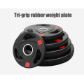 OEM Wholesale Cheap 2.5kg, 5kg, 10kg, 15kg, 20kg, 25 kg Weight Barbell Bumper Plate Rubber Tri-grip Bumper Plates